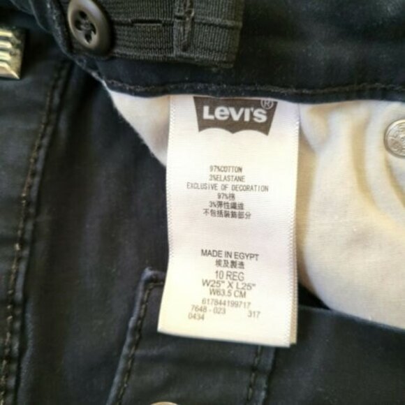 Levi 511 Boys 10 Regular 25 x 25 adjustable waist  Black Denim Slim Fit Jeans - Picture 6 of 9